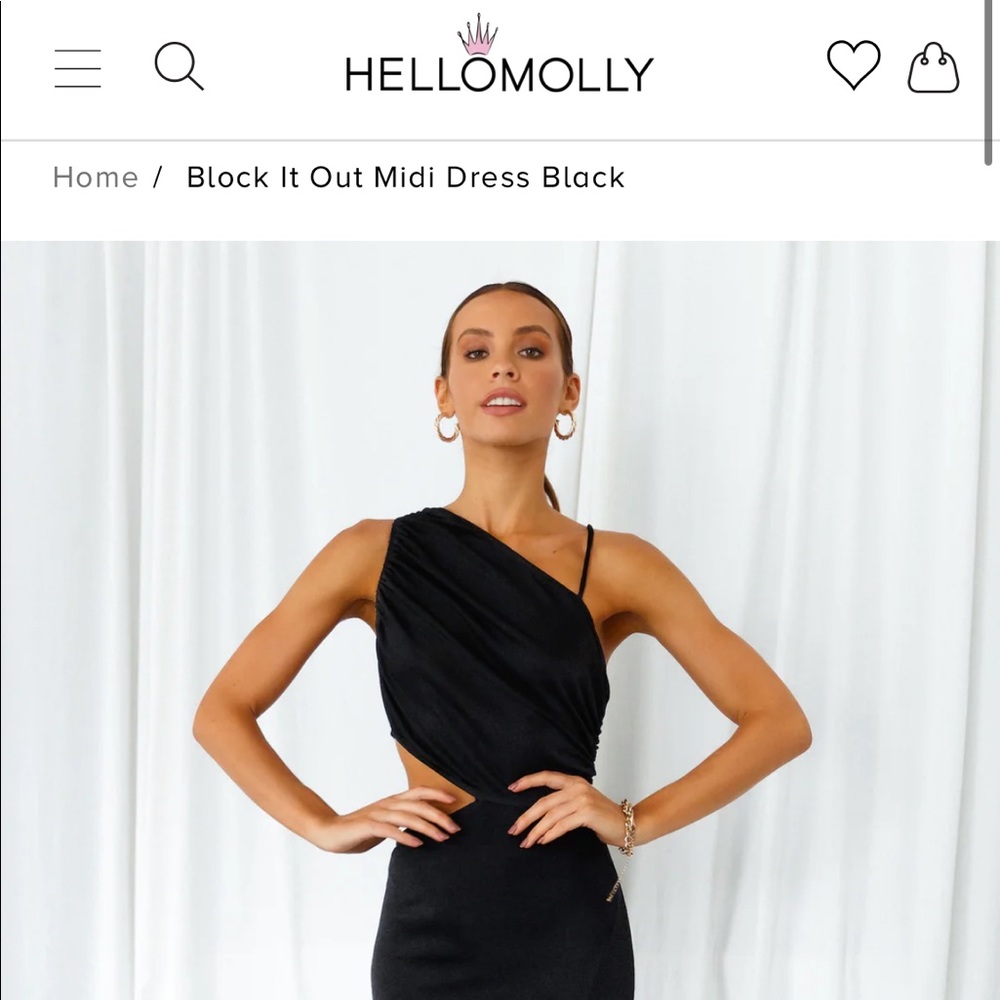 Hello Molly Midi Block It Out Dress (Black - NWT)